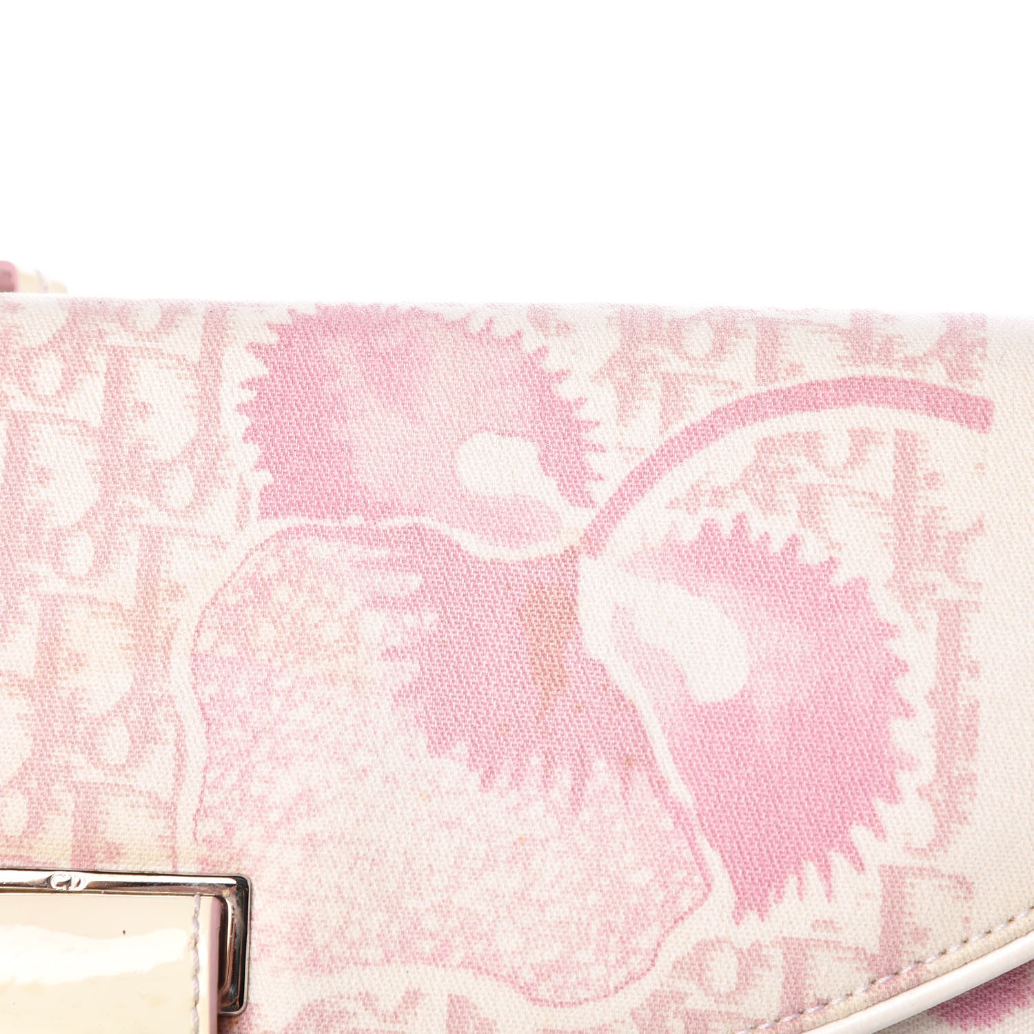Christian Dior Canvas Monogram Floral Chain Shoulder Bag Pink 15 of 15