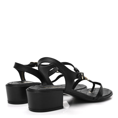 Chanel Calfskin CC Logo Thong Sandals 39.5 Black 5 of 7