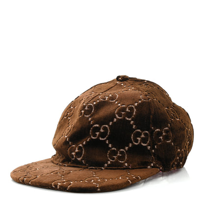 Gucci Velvet GG Monogram Baseball Cap XL Brown 1 of 9