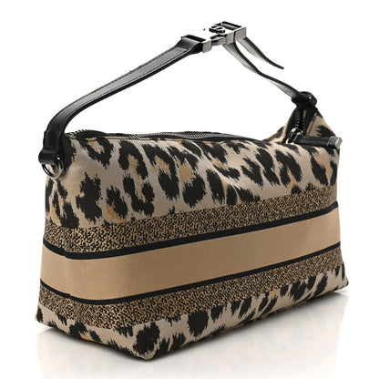 Christian Dior Canvas Mizza Embroidered Medium Leopard DiorTravel Nomad Pouch Beige 3 of 12