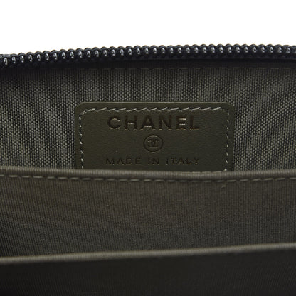 Chanel Caviar Quilted Boy Zip Around Coin Purse Wallet Black 6 of 8