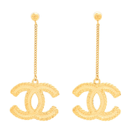 Chanel CC Drop Earrings Matte Gold 1 of 4