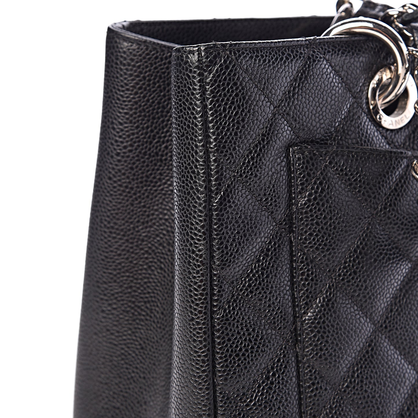 Caviar Quilted Grand Shopping Tote GST Black