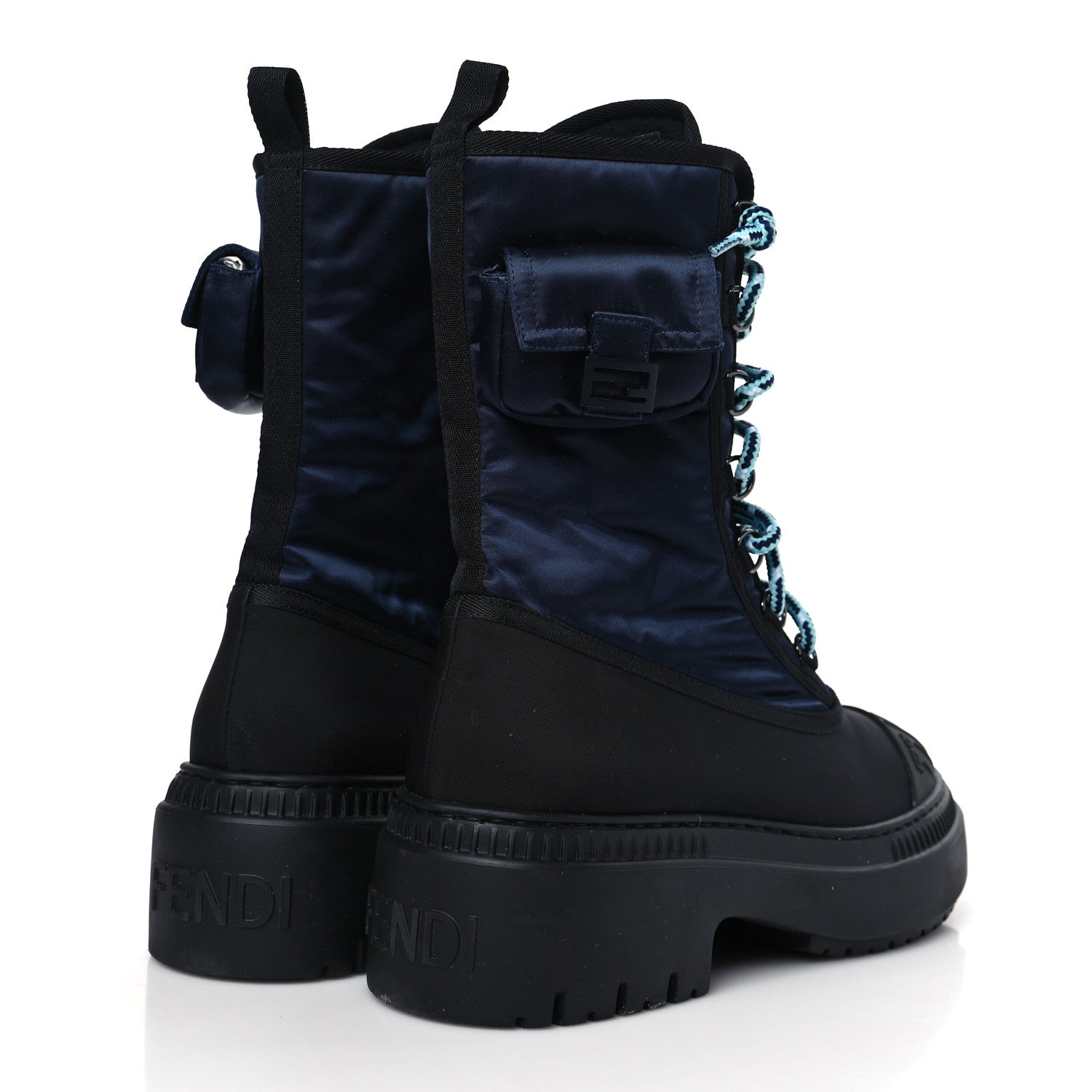 Fendi Nylon Domino 50mm Biker Boots 39 Eddie Black 4 of 8