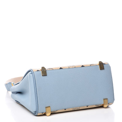 MCM Visetos Small Corina Shoulder Bag Beige Sky Blue 5 of 19