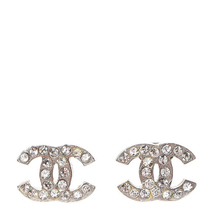 Chanel Crystal Mini Timeless CC Earrings Silver 1 of 7