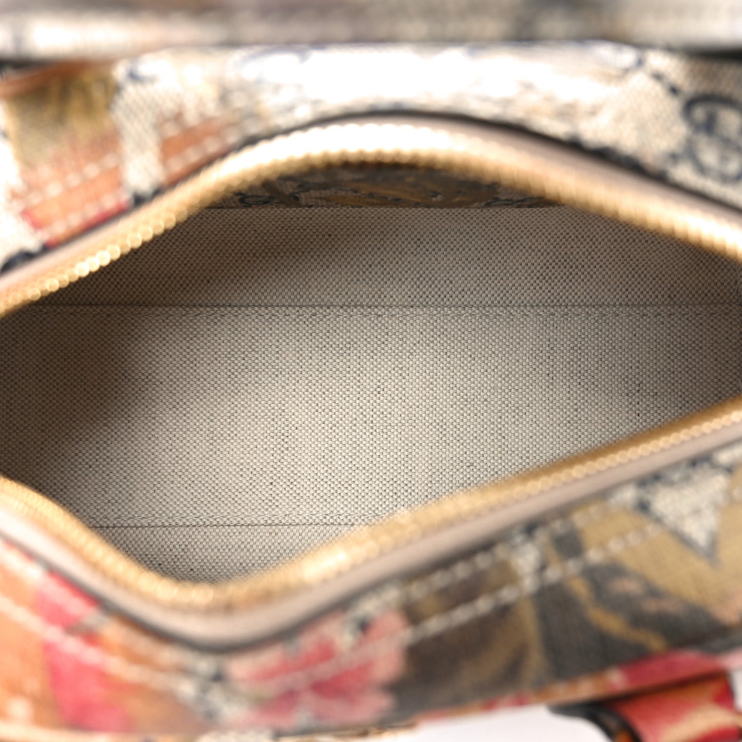 GG Supreme Monogram Water Flora Web Mini Ophidia Top Handle Bowler Bag Beige White Multicolor