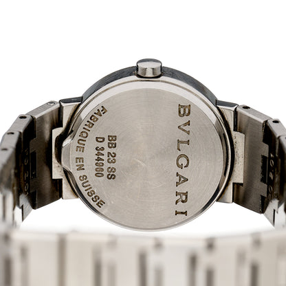 Bulgari Stainless Steel Diamond 23mm Quartz Watch Black 3 of 4