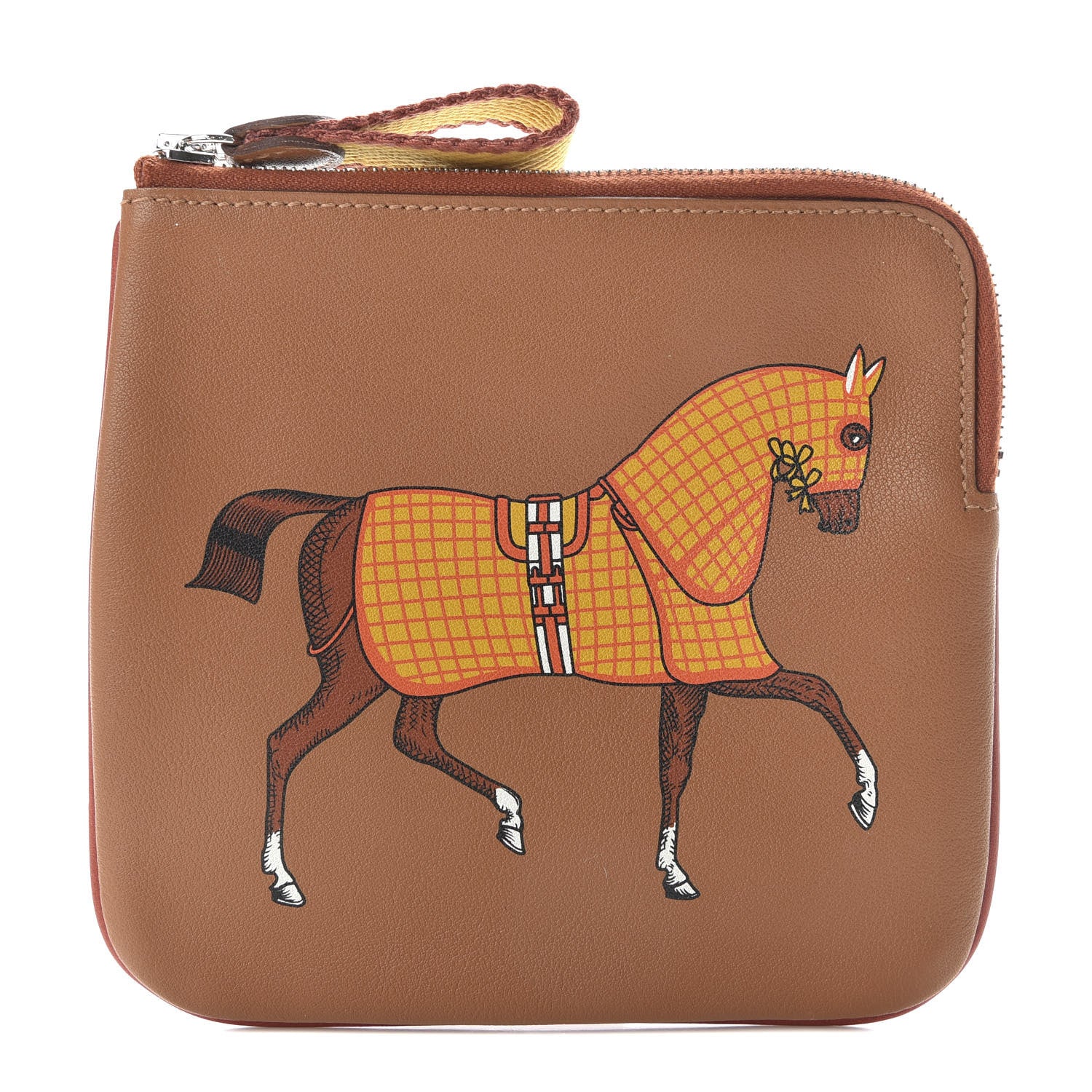 Hermes Swift Couverture Nouvelle Carre Pocket Pouch Gold Ambre 1 of 7