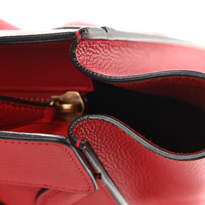 Celine Drummed Calfskin Micro Luggage Red 11 of 12
