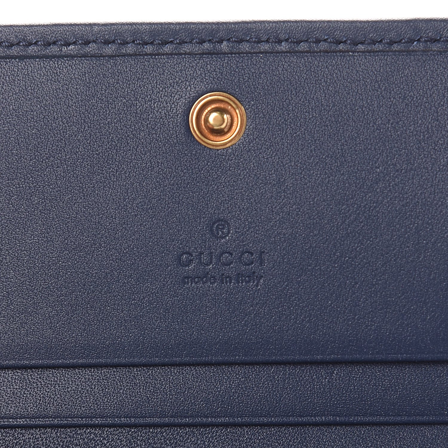 Gucci Denim Matelasse Pearly GG Marmont Card Case Wallet Blue 6 of 8