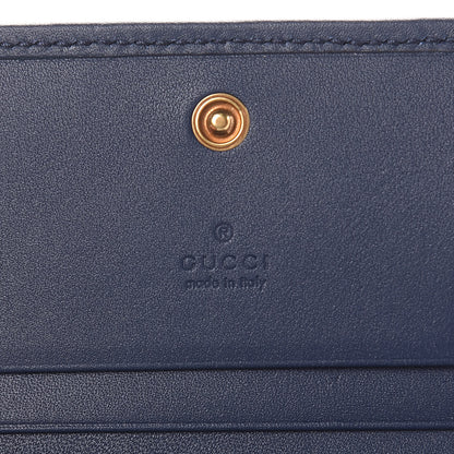 Gucci Denim Matelasse Pearly GG Marmont Card Case Wallet Blue 6 of 8