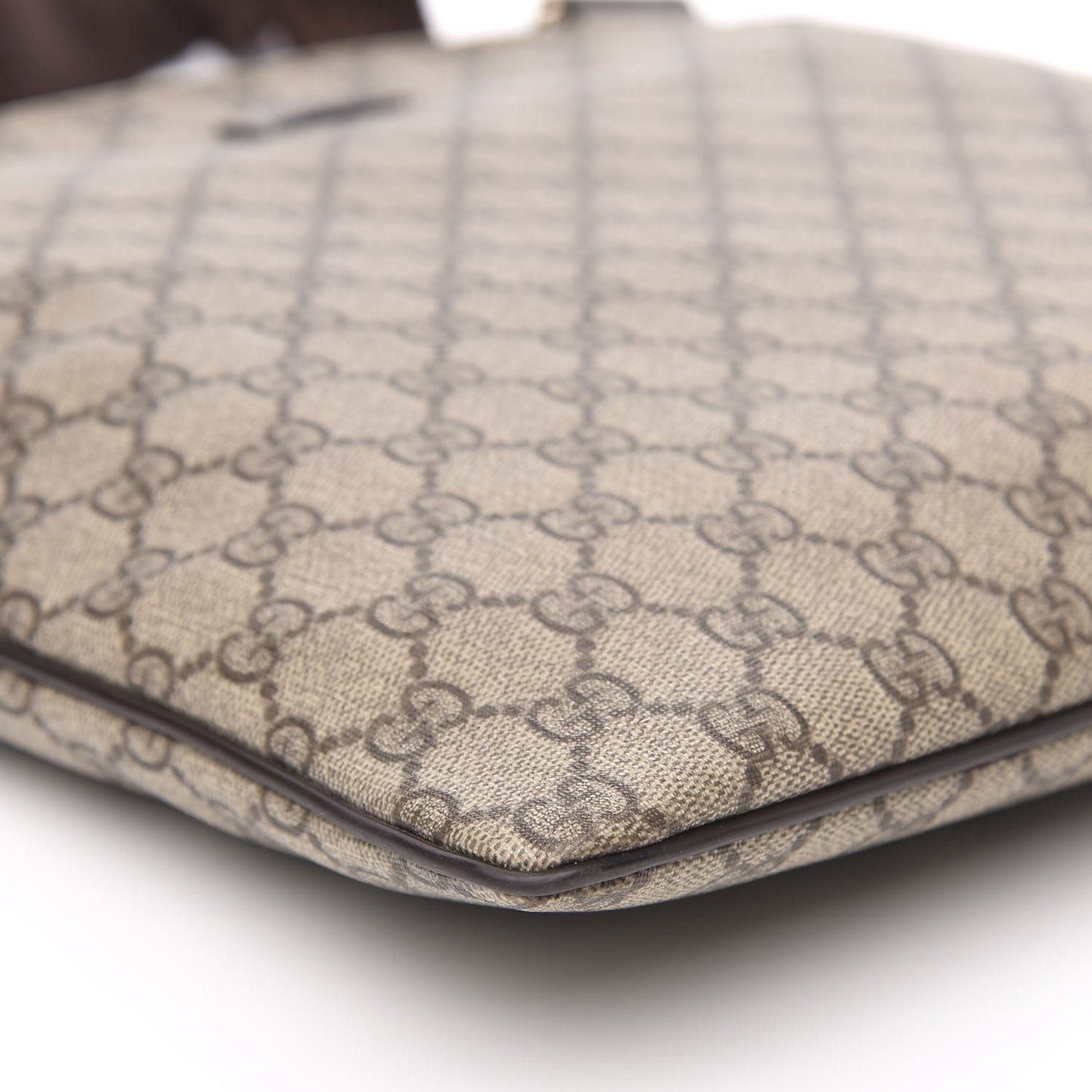 GG Supreme Monogram Medium Flat Messenger Bag Dark Brown