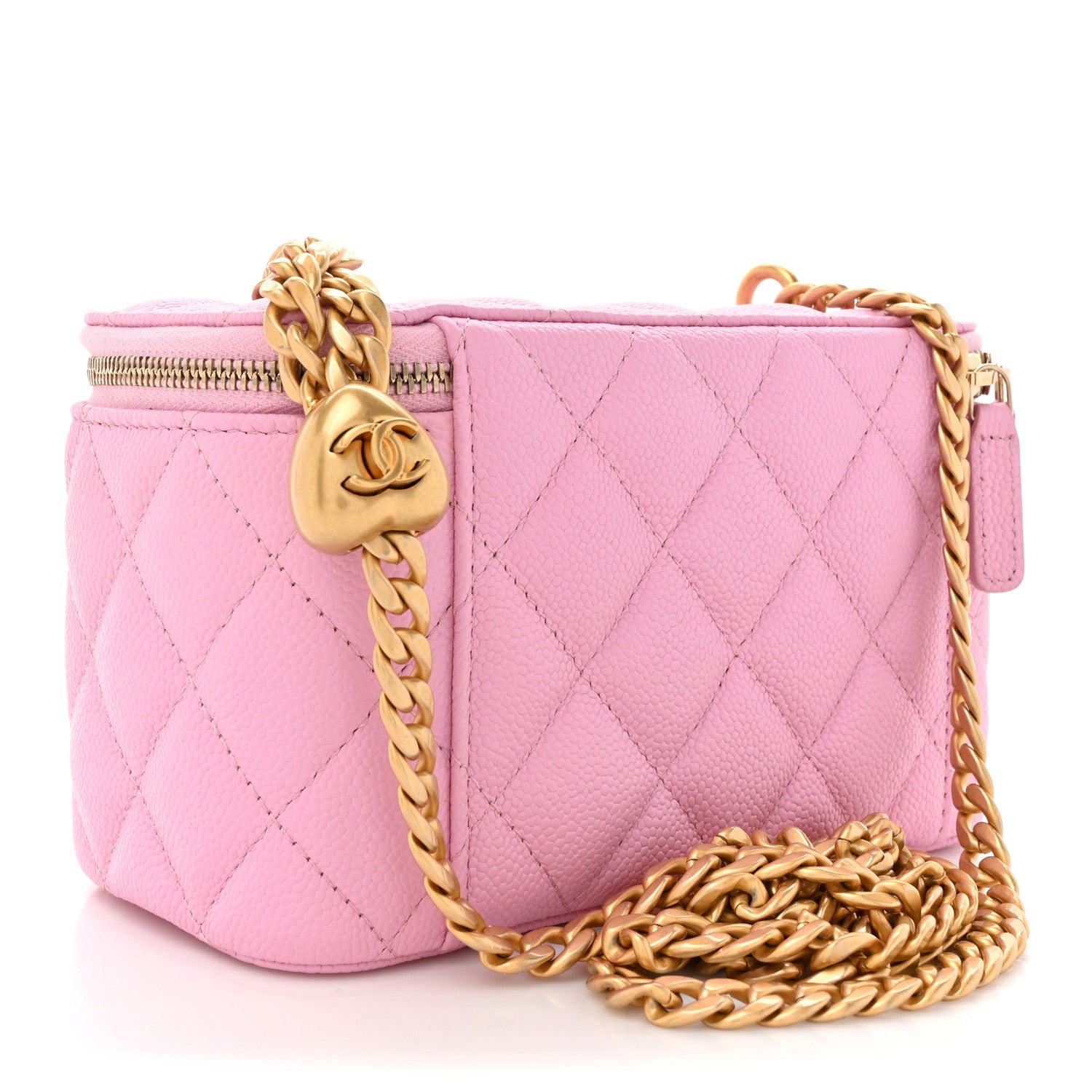 Chanel Caviar Quilted Sweetheart Vanity Case Pink 3 of 11