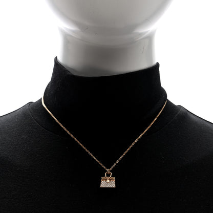 Hermes 18K Rose Gold Diamond Birkin Amulettes Pendant Necklace 2 of 6