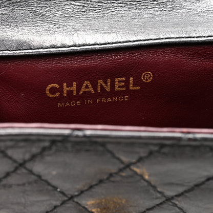 Chanel Glazed Calfskin Quilted Reissue Double Flap Clutch Black 6 of 15