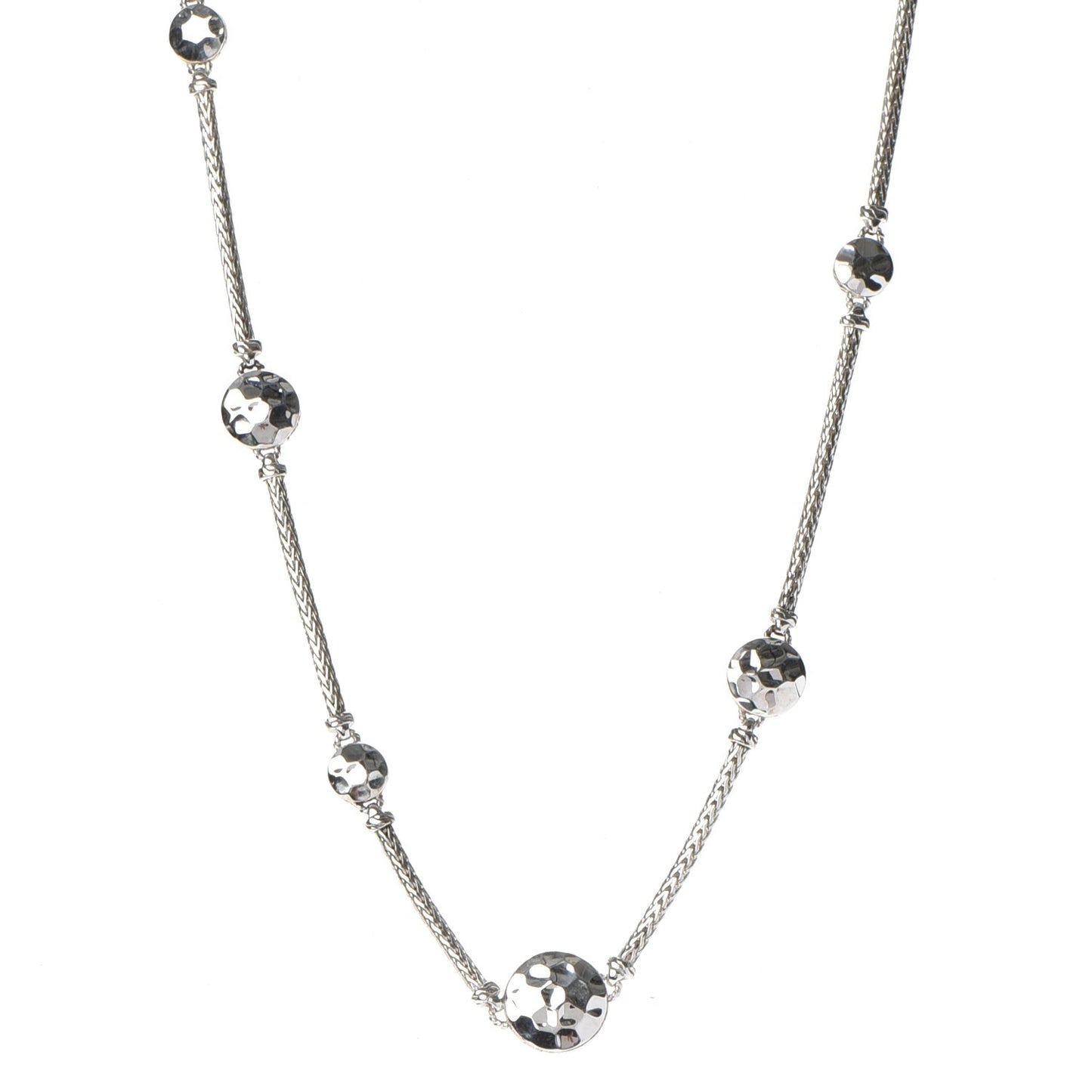 Sterling Silver Palu Disc Station Necklace 18"