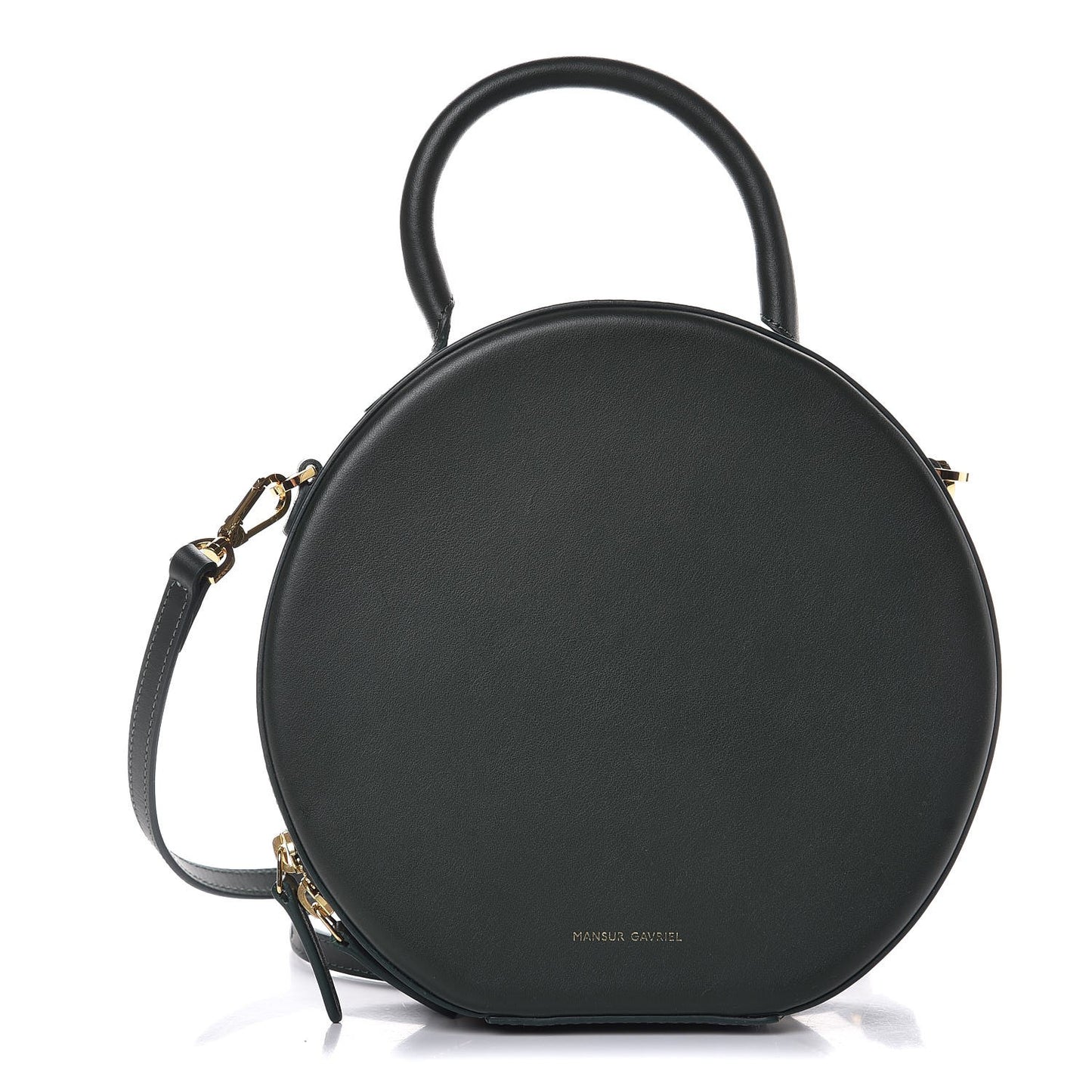 Calfskin Circle Crossbody Bag Moss