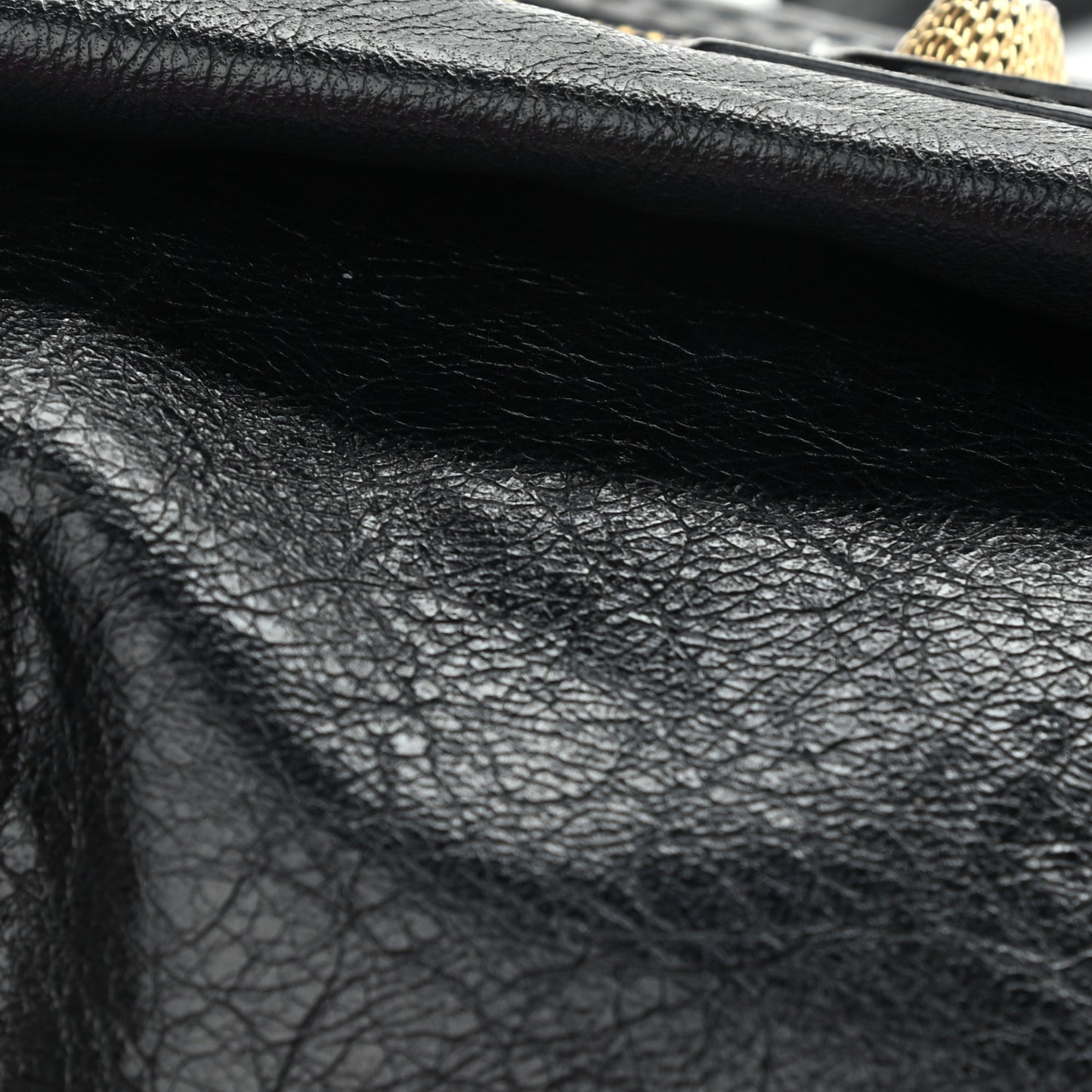 Agneau Giant 12 Gold Hardware Envelope Strap Clutch Black