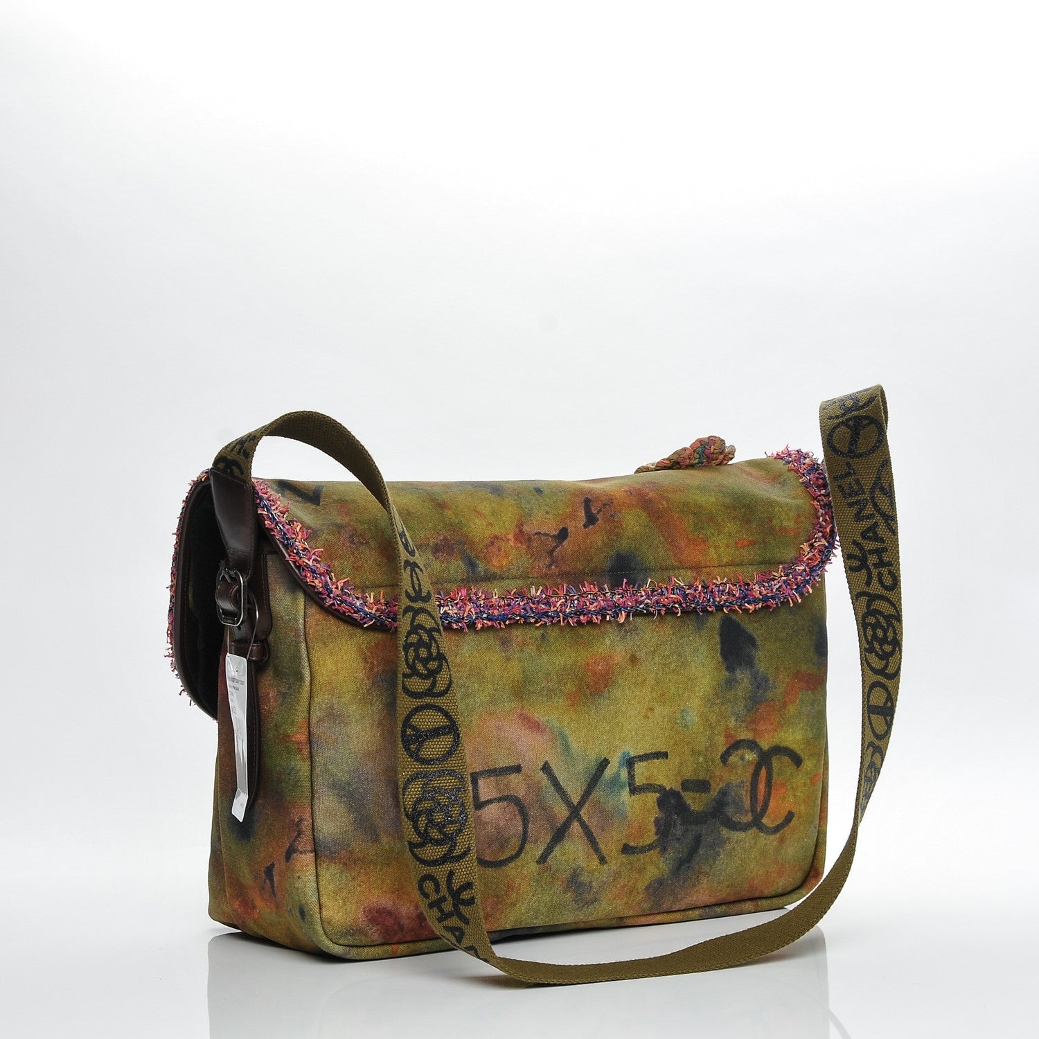 Chanel Washed Toile Large Graffiti On The Pavements Messenger Khaki Multicolor 3 of 8