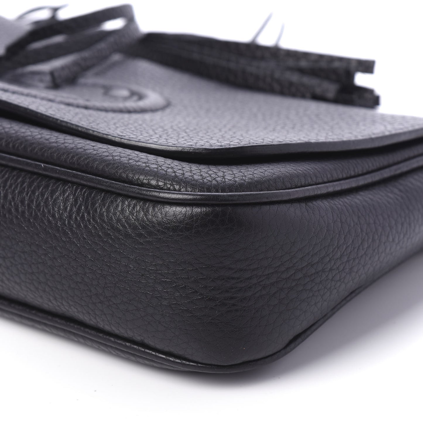 Pebbled Calfskin Medium Soho Flap Crossbody Black