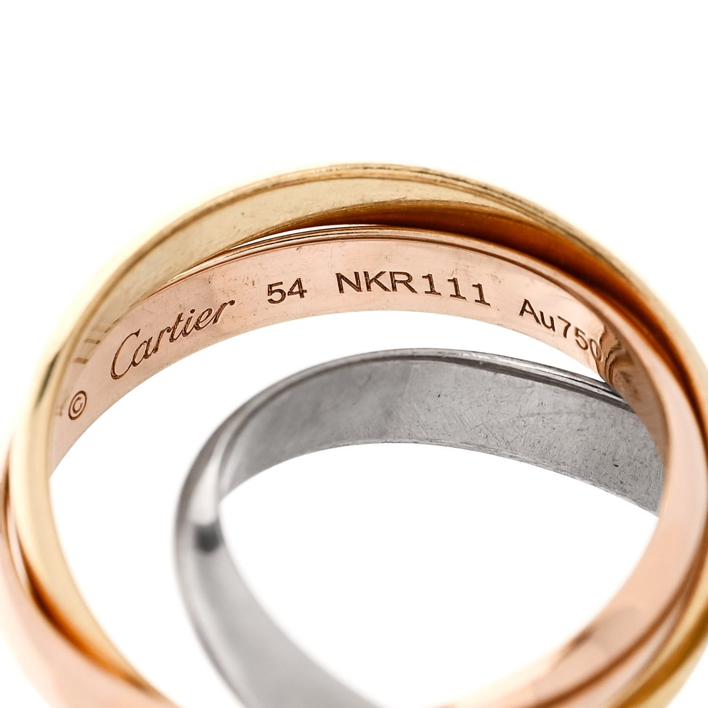 18K Pink Yellow White Gold Small Trinity Ring 54 7