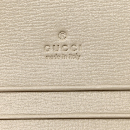 Gucci GG Supreme Monogram Azalea Calfskin Horsebit 1955 Card Case Wallet Beige Ebony Mystic White 6 of 9