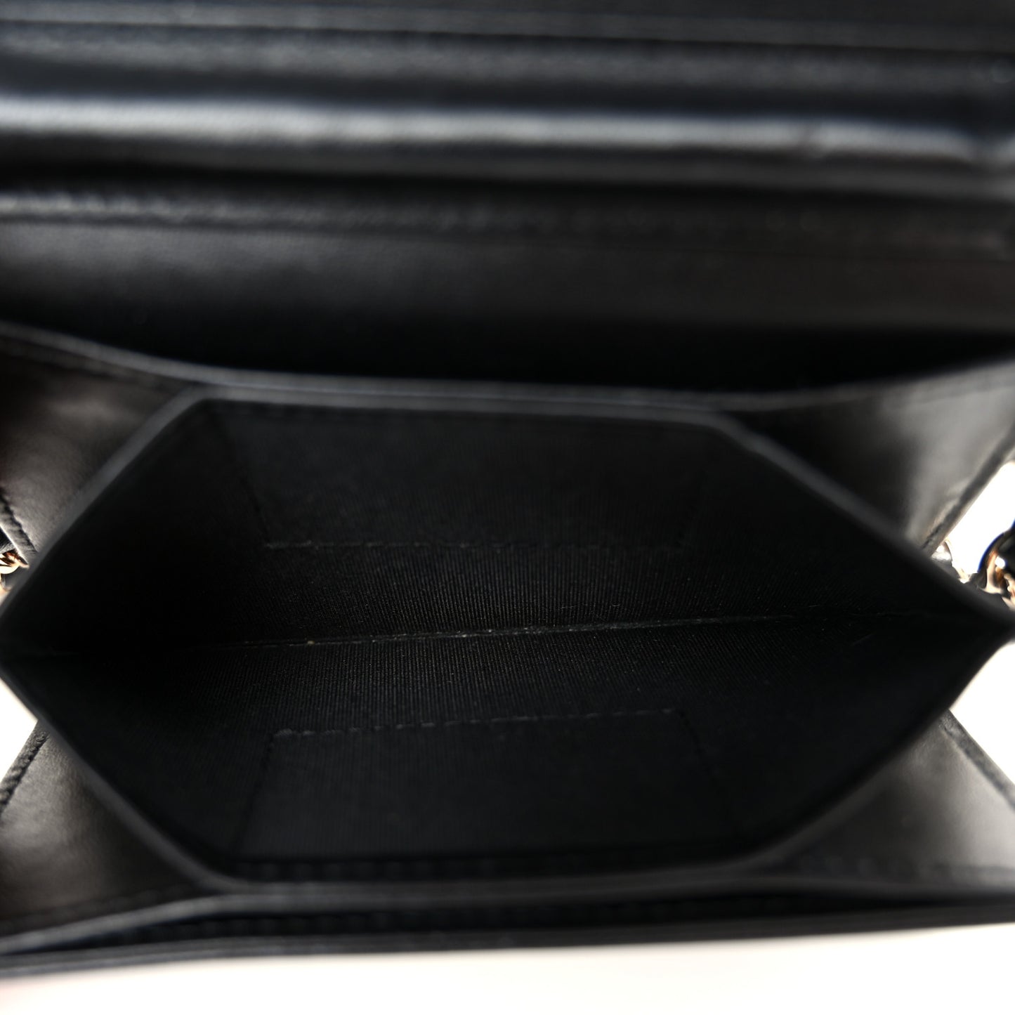 Lambskin Quilted My Chanel Lady Card Holder On Chain Black
