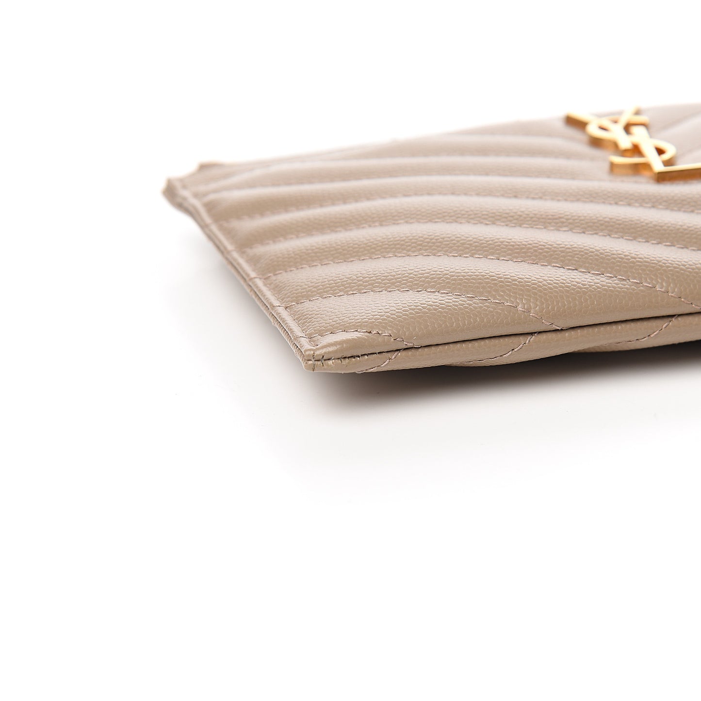 Grain De Poudre Chevron Monogram Bill Pouch Beige