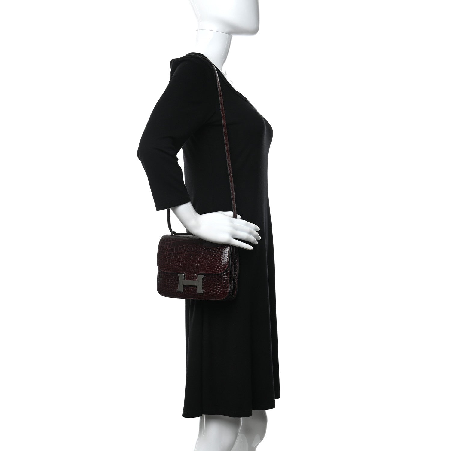 Hermes Shiny Alligator Constance 18 Rouge H 2 of 13