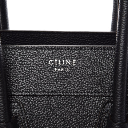 Celine Drummed Calfskin Micro Luggage Black 8 of 9