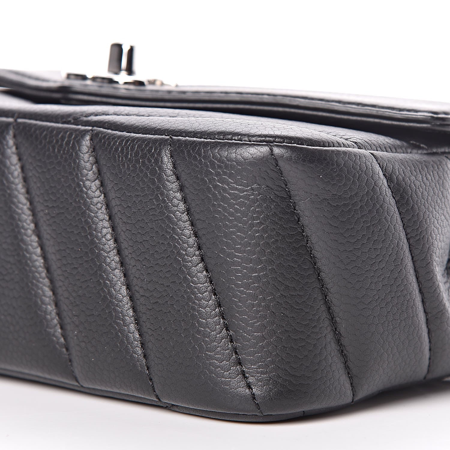 Chanel Caviar Chevron Quilted Small Single Flap Black 10 of 11