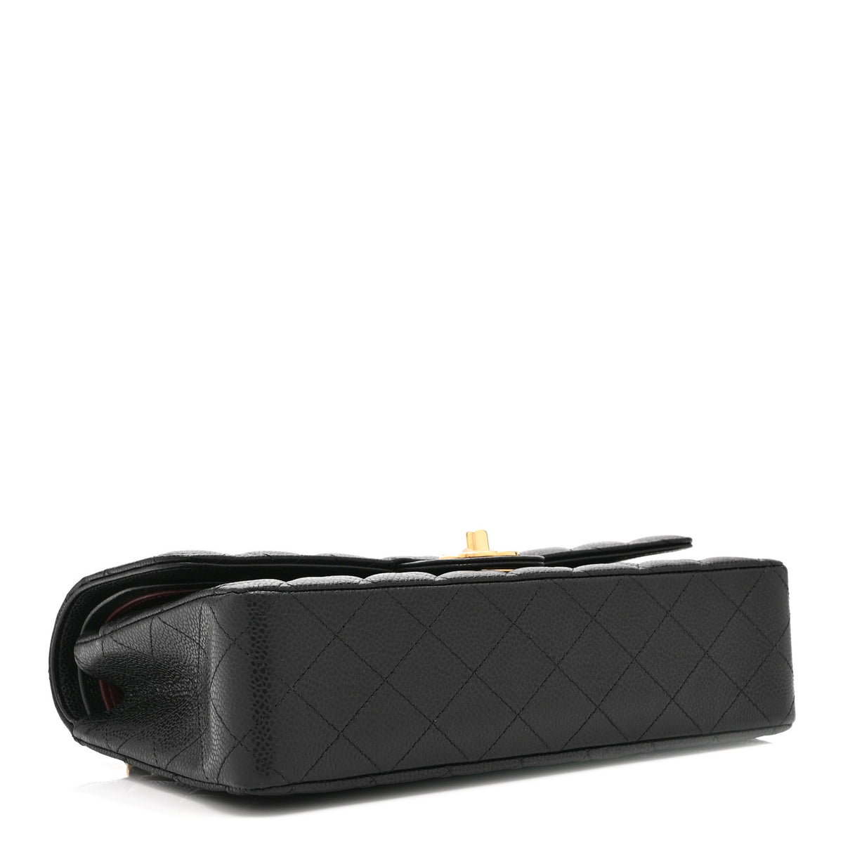 Caviar Quilted Medium Double Flap Black