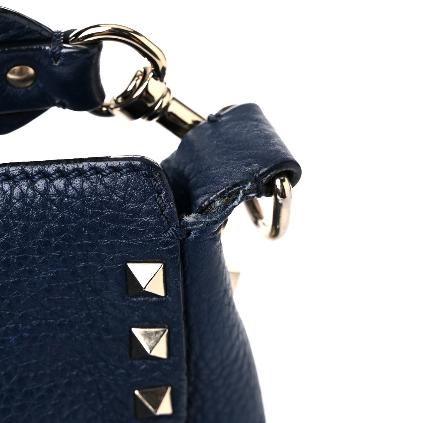 Pebbled Calfskin Mini Rockstud Flip-Lock Messenger Bag Marine