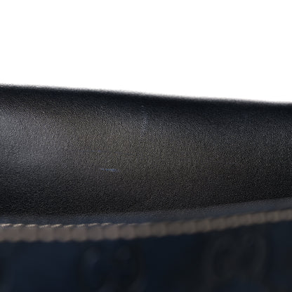 Gucci Guccissima Large Flap Messenger Bag Navy 12 of 13