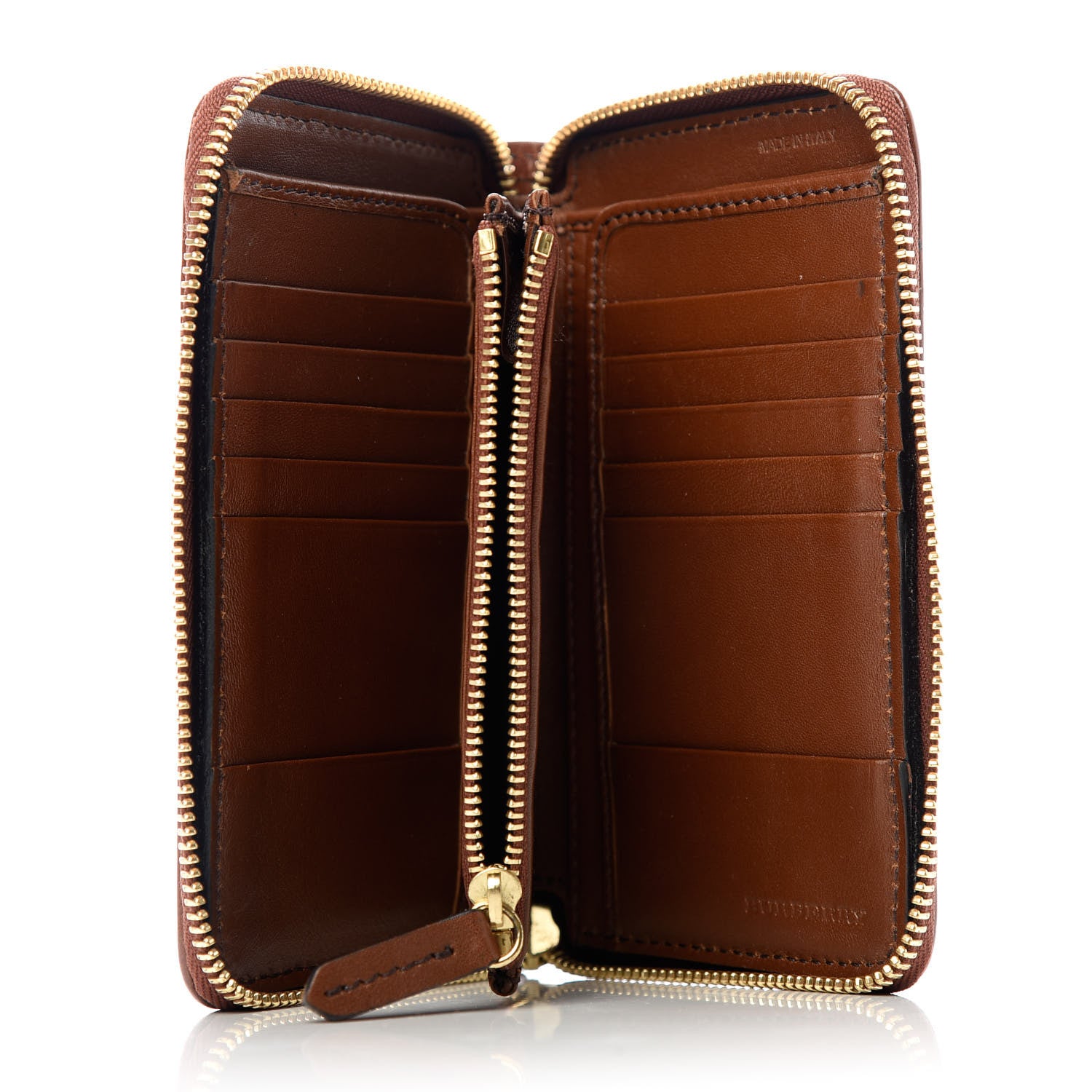 Burberry House Check Bridle Calfskin Small Wallet Dark Tan 5 of 7