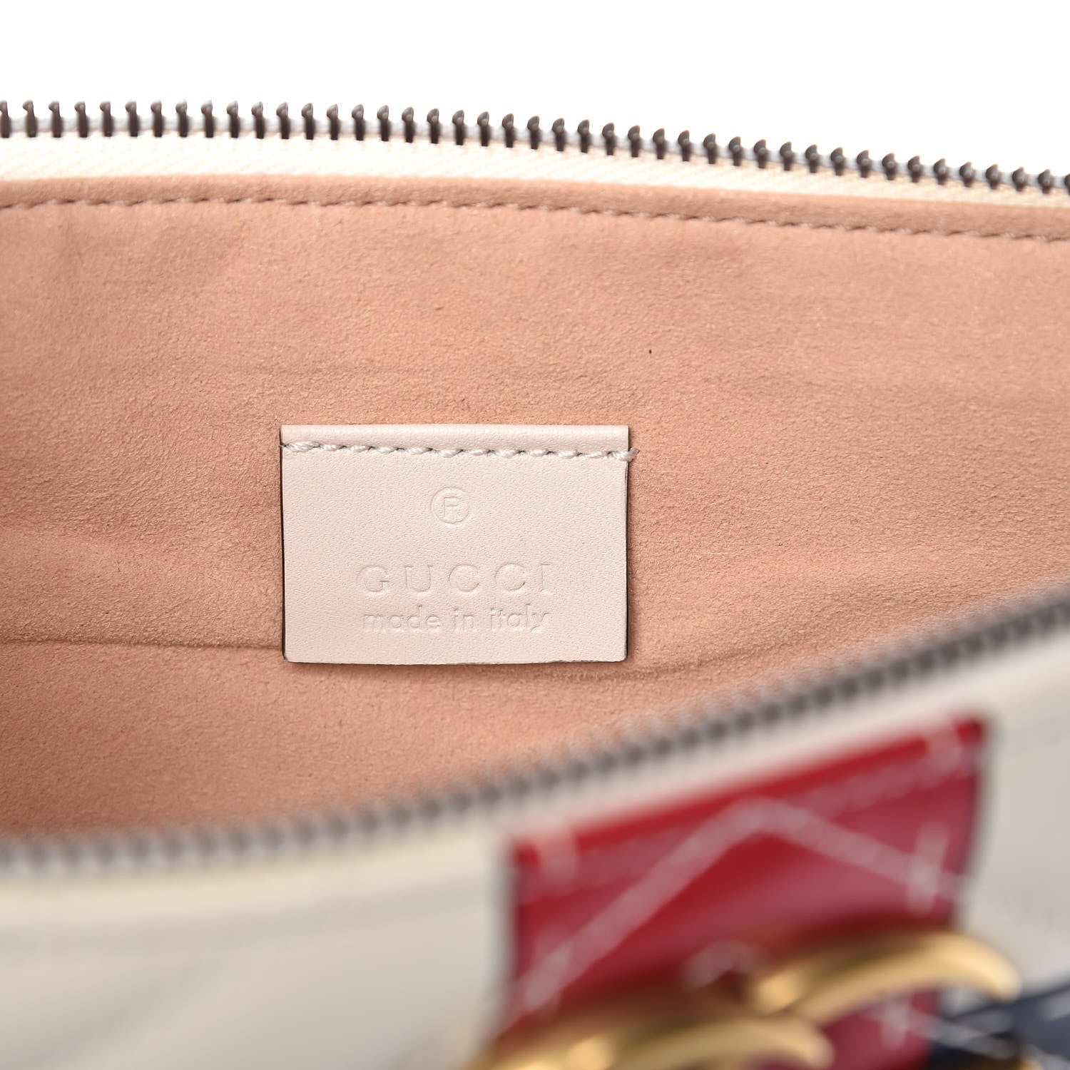 Gucci Calfskin Matelasse Trompe L'Oeil Print GG Marmont Zip Pouch White 6 of 8