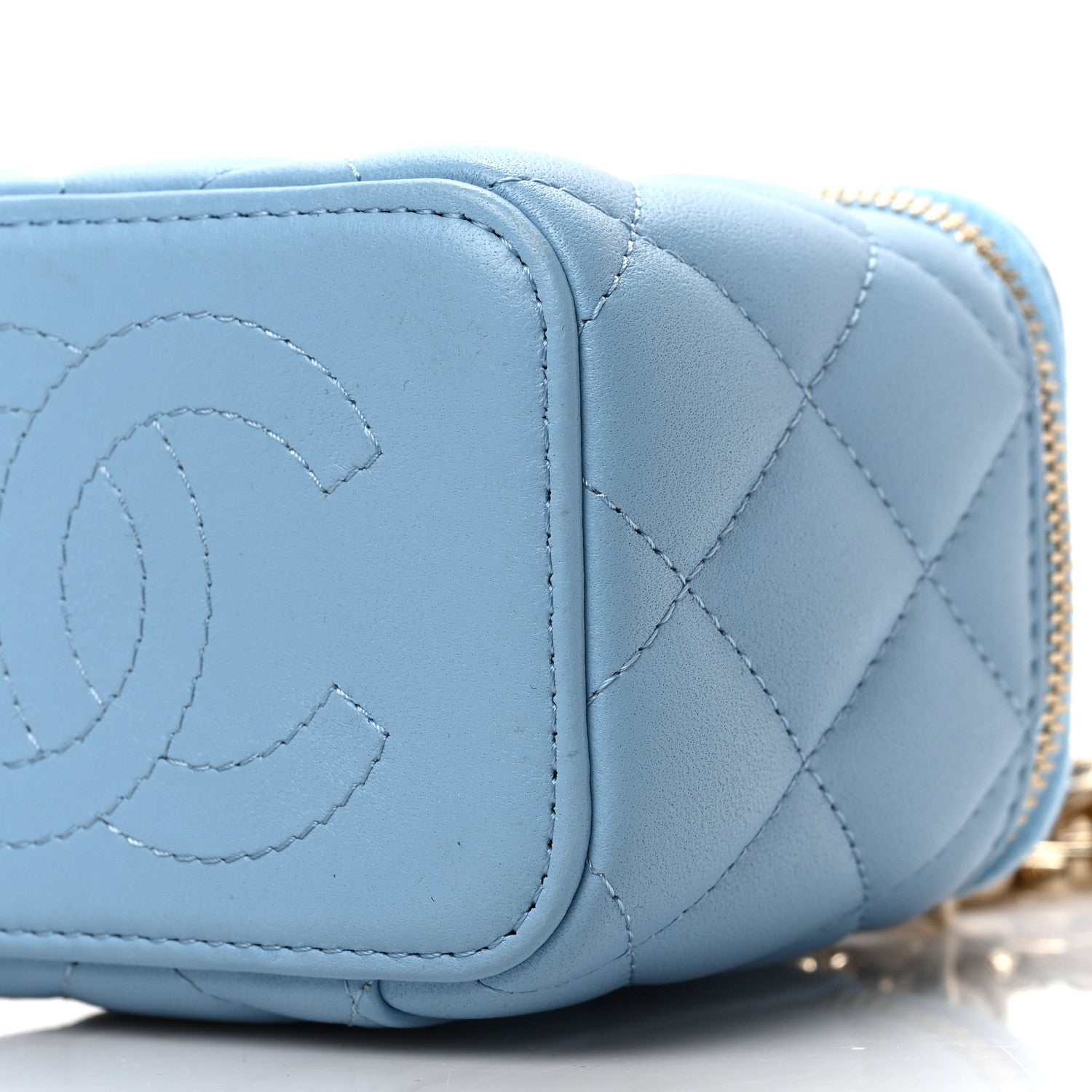 Chanel Lambskin Quilted Enamel Coco Mini Vanity Case With Chain Blue 10 of 10