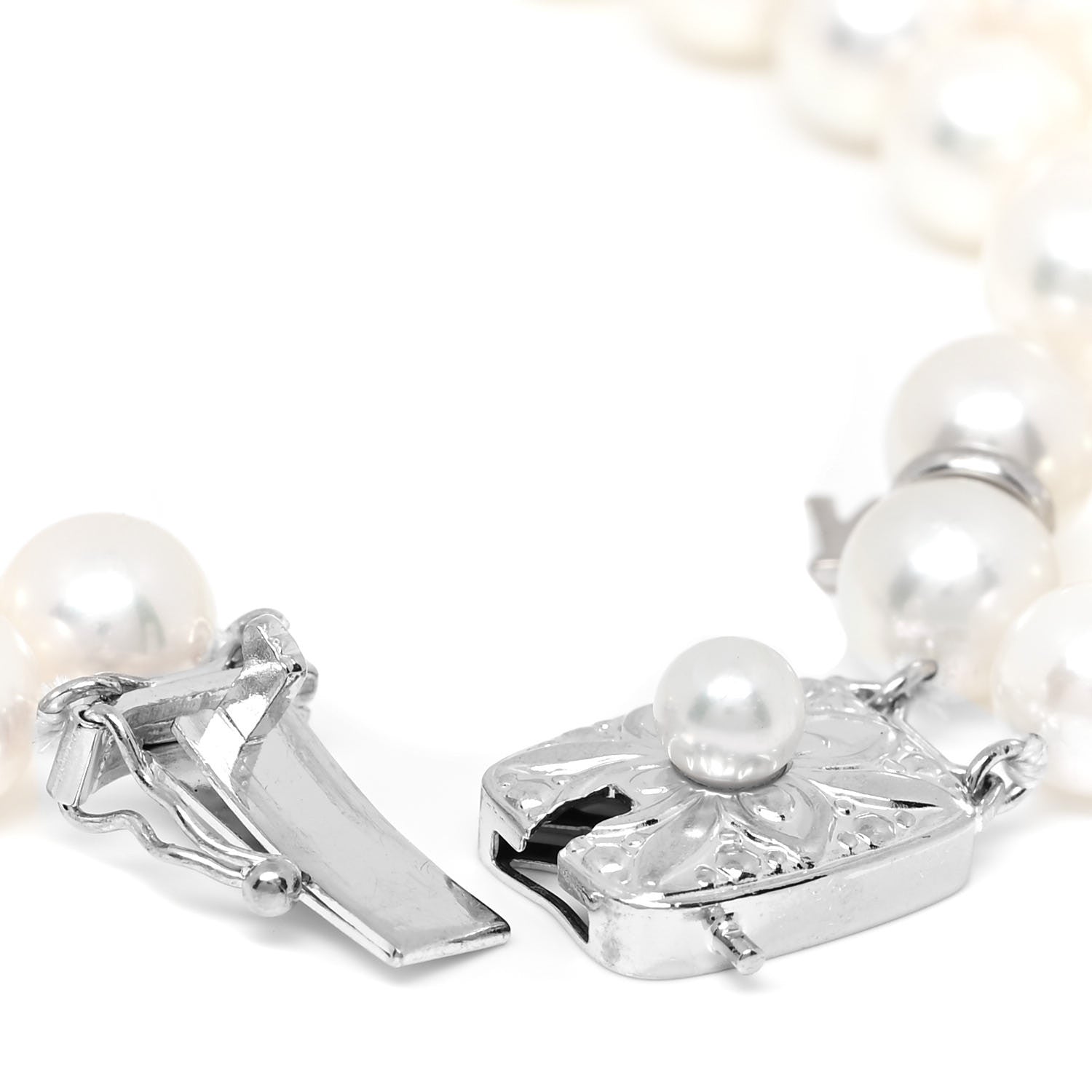 Mikimoto 18K White Gold Akoya Pearl 6-6.5mm Double Strand Bracelet 3 of 4