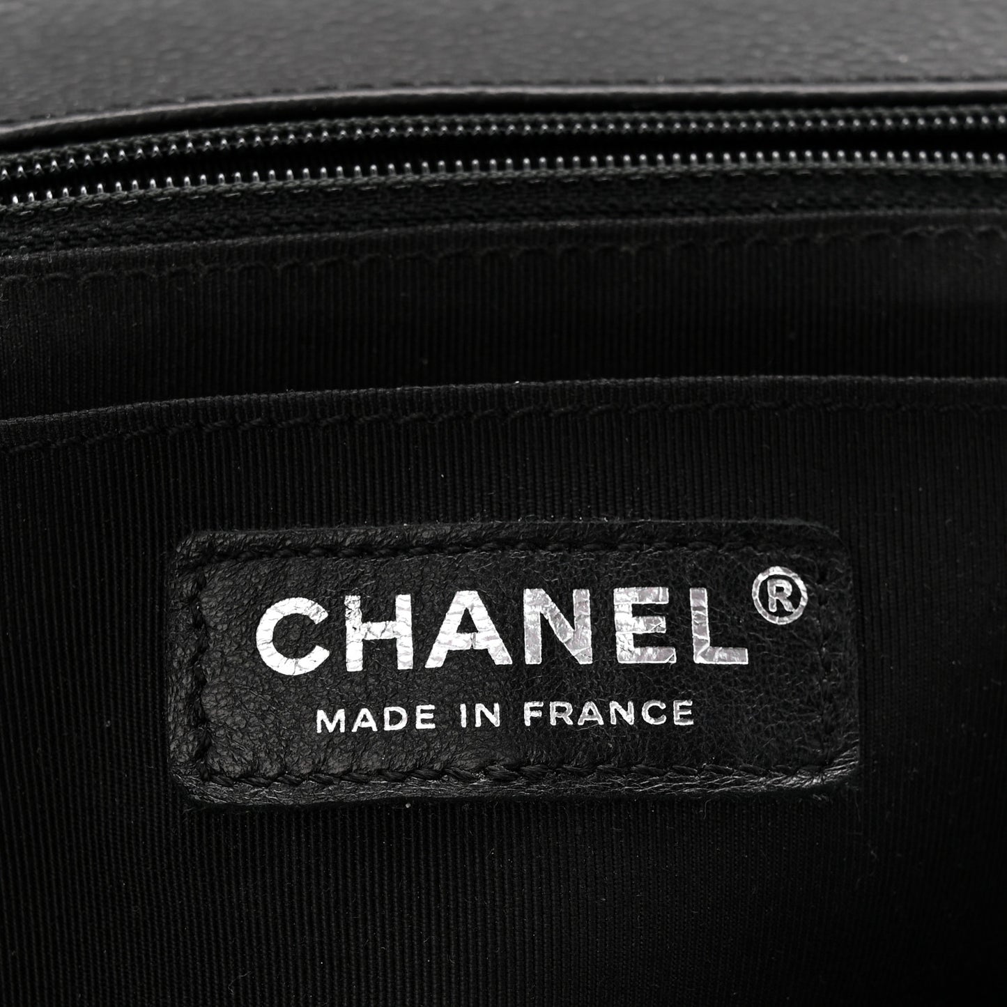 Caviar Chevron Quilted Small Single Flap Black