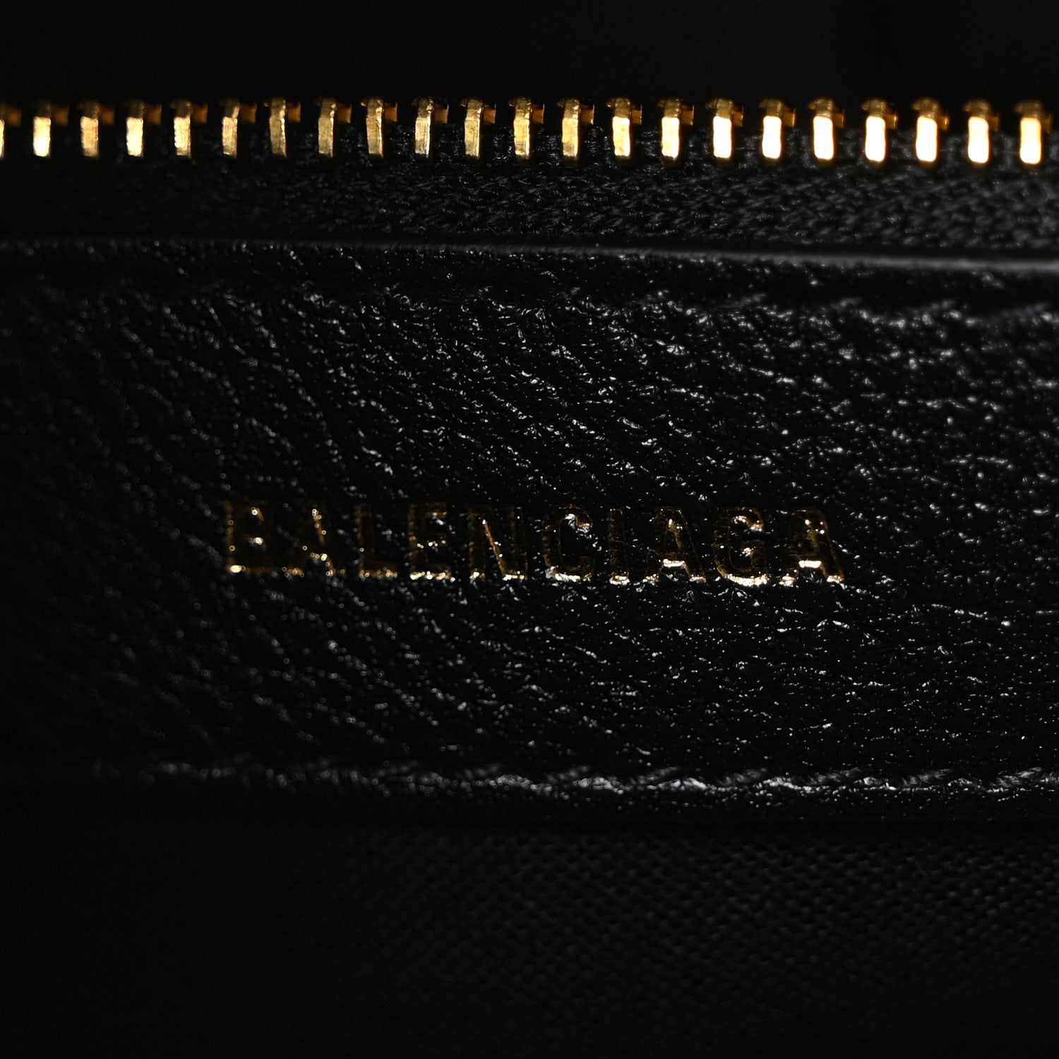 Balenciaga Grained Calfskin Logo S Ville Top Handle Bag Black White 6 of 11