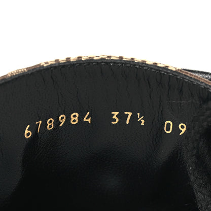 Gucci Flores Calfskin Monogram Maxi GG Nappa Matelasse Double G 40mm Ankle Boots 37.5 Black Camel Ebony 8 of 9