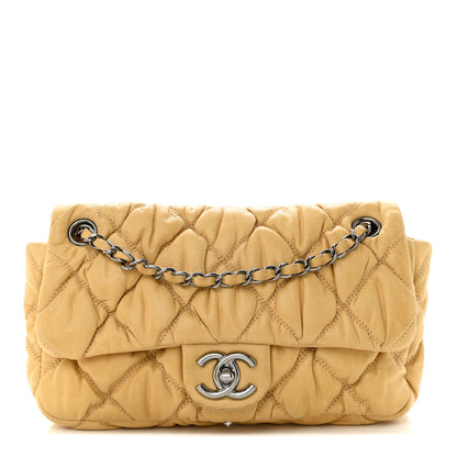 Chanel Calfskin Quilted Medium Bubble Quilt Flap Bag Beige 1 of 13