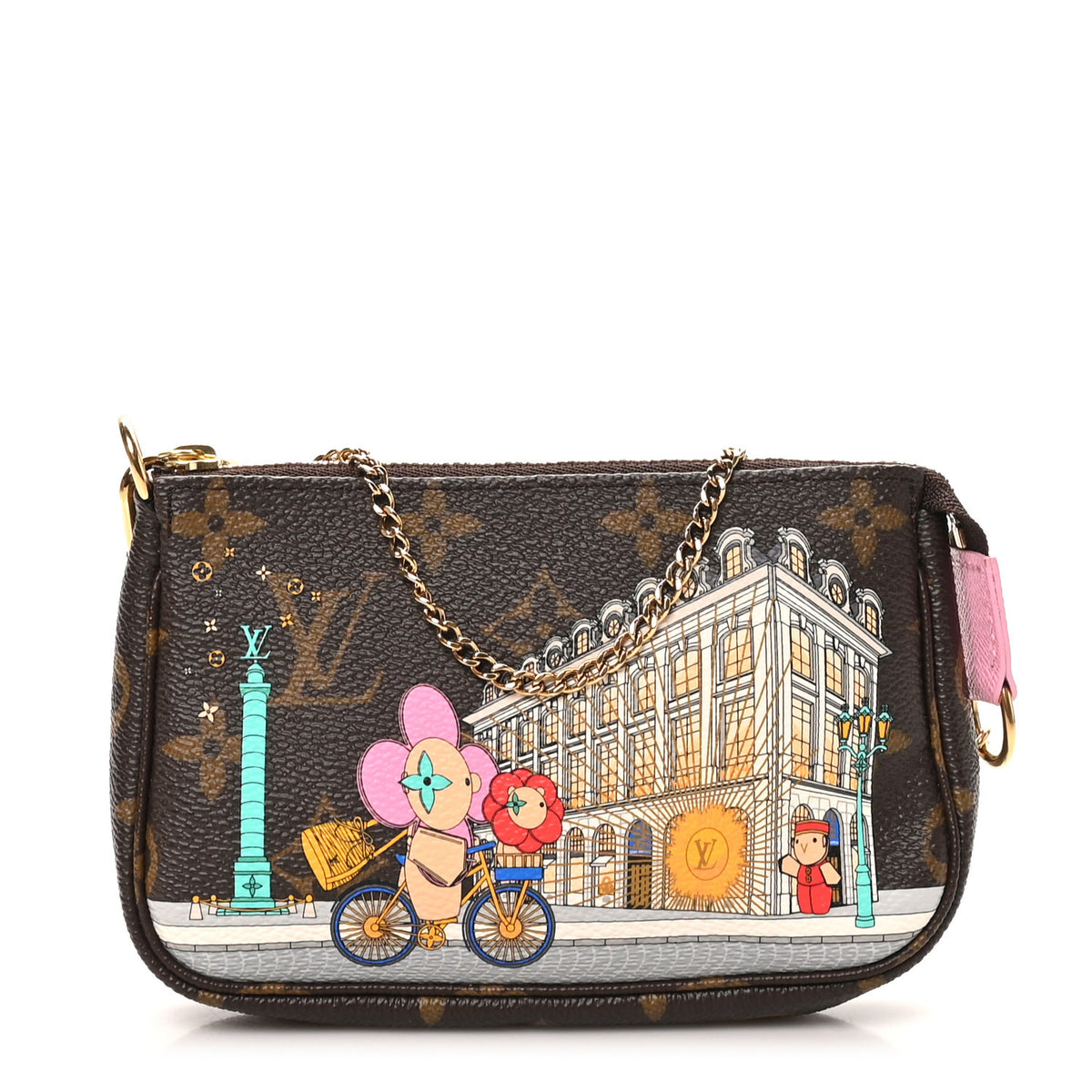 Louis Vuitton Monogram 2022 Christmas Animation Paris Mini Pochette Accessories Pink 1 of 6