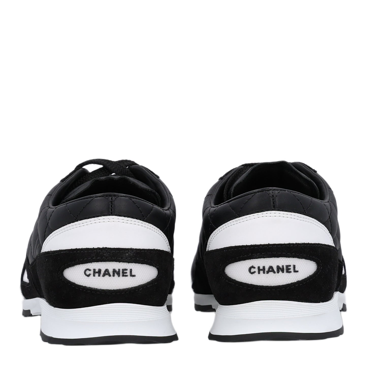 Suede Calfskin Quilted Sneakers 36.5 Black