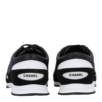Chanel Suede Calfskin Quilted Sneakers 36.5 Black 9 of 12