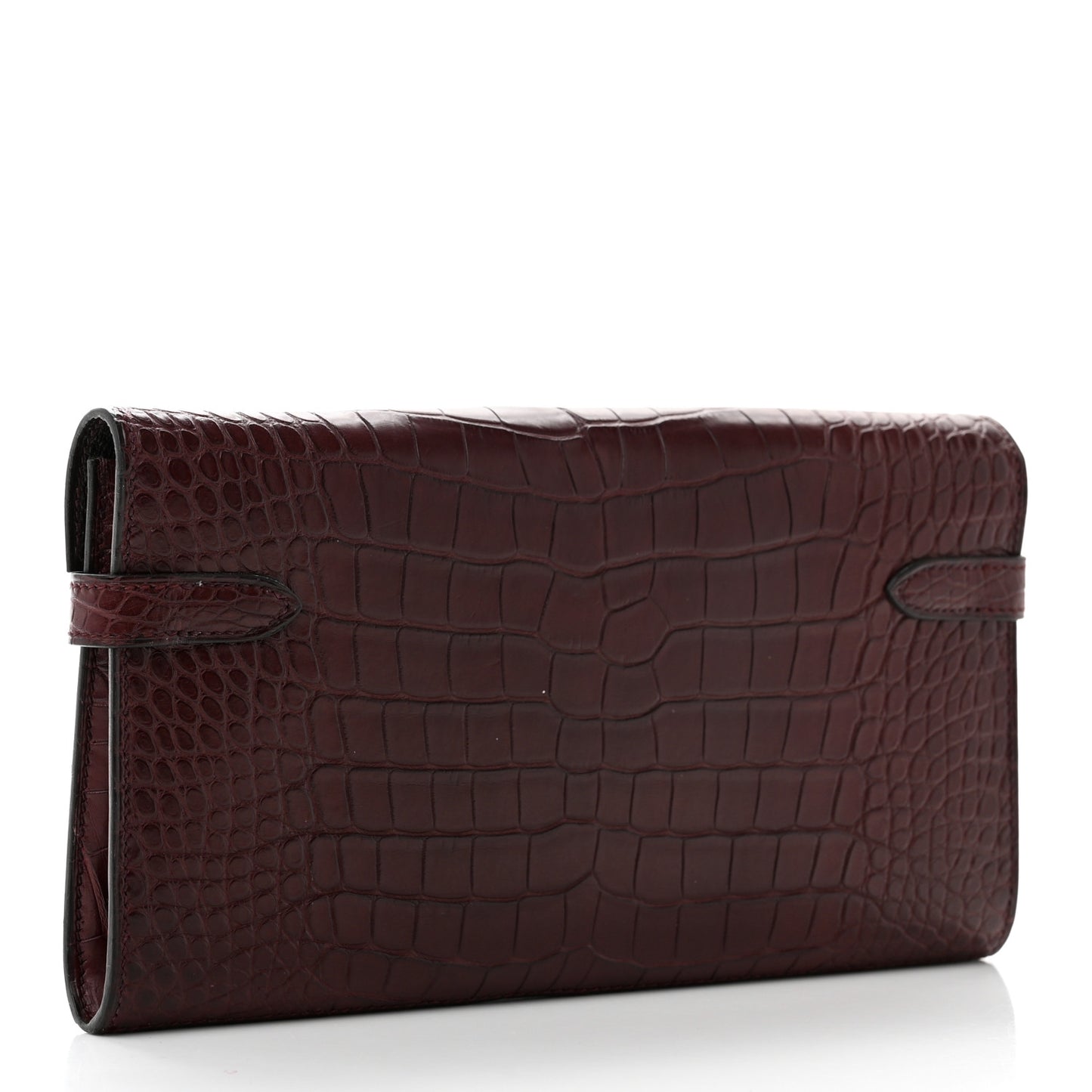 Matte Alligator Kelly Longue Wallet Bourgogne