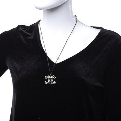 Chanel Baguette Pearl Bead CC Necklace Black 2 of 6