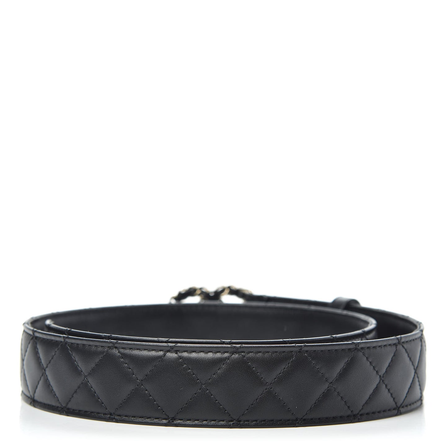 Lambskin Quilted CC Chain Belt 85 34 Black