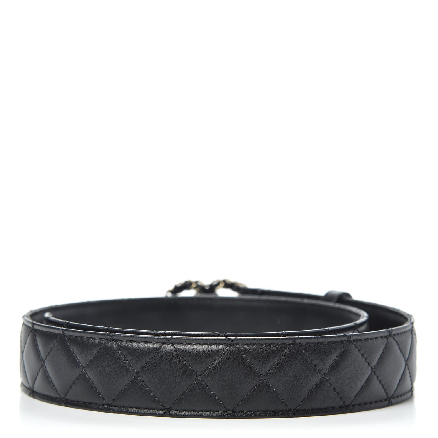 Chanel Lambskin Quilted CC Chain Belt 85 34 Black 2 of 5